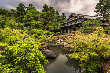 Fototapeta na wymiar Nara - May 31, 2019: The Isuien garden in Nara, Japan