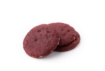 red cookie on isolated white background