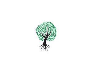 Green logo of tree ecology nature element vector