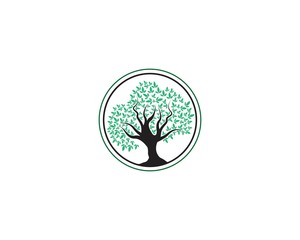 Green logo of tree ecology nature element vector