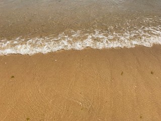 clear water with waves at Portugal beach Algarve