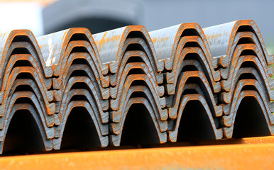 many steel is stacked together
