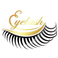 Eyelashes gold symbol for business
