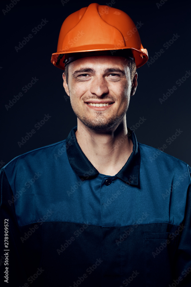 Wall mural portrait of construction worker