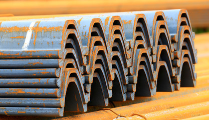 many steel is stacked together