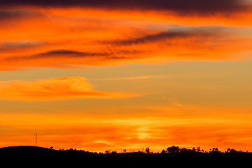 sunset at the mountains