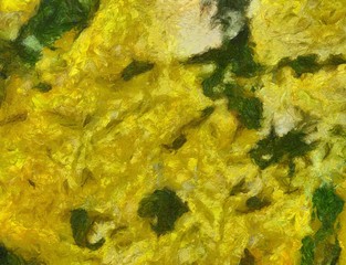 Impression color mix abstract texture art. Artistic bright background. Oil painting artwork. Modern style graphic wallpaper. Large strokes of paint. Colorful pattern for design work or wallpaper.