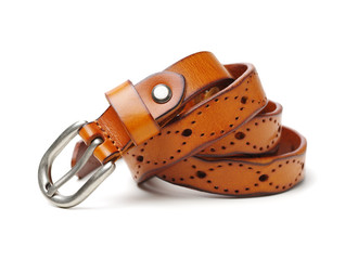 Leather Belt on white background
