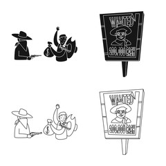 Isolated object of texas and history sign. Set of texas and culture vector icon for stock.