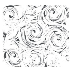 abstract floral background, black and white seamless pattern