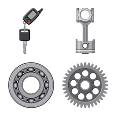 Isolated object of auto and part icon. Collection of auto and car stock symbol for web.