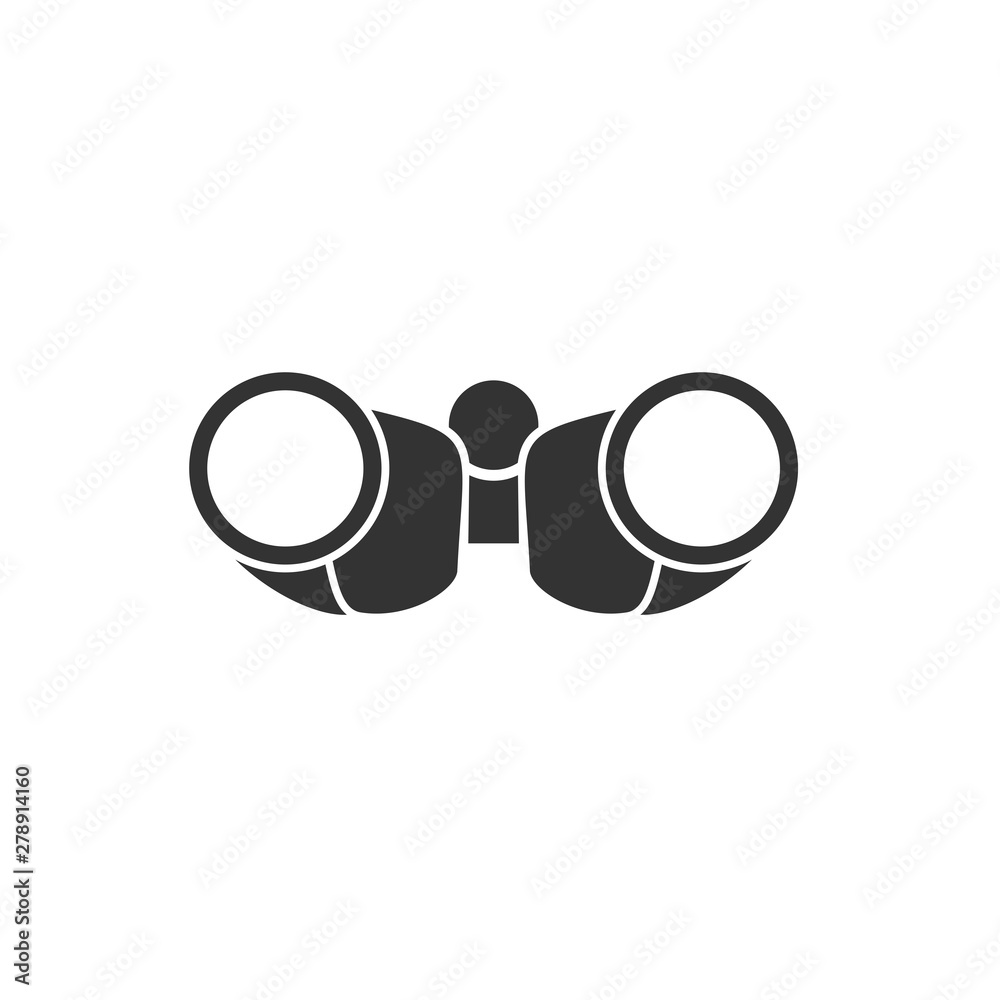 Aufkleber Binoculars icon template color editable. Binoculars symbol vector sign isolated on white background. Simple logo vector illustration for graphic and web design.
