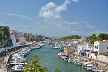 Fototapeta na wymiar Sea port in Ciutadella on Menorca island.