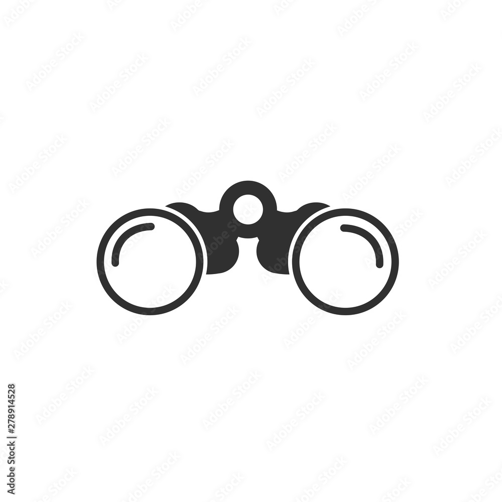 Aufkleber Binoculars icon template color editable. Binoculars symbol vector sign isolated on white background. Simple logo vector illustration for graphic and web design.