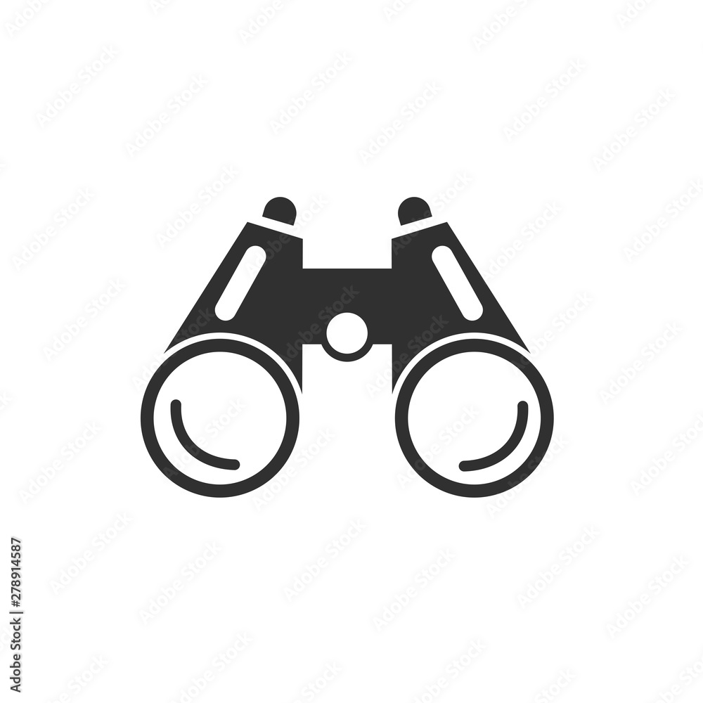 Poster Binoculars icon template color editable. Binoculars symbol vector sign isolated on white background. Simple logo vector illustration for graphic and web design.