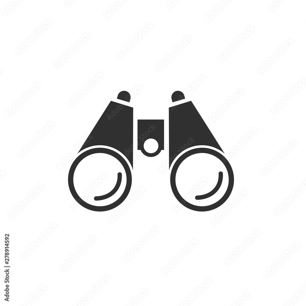 Poster Binoculars icon template color editable. Binoculars symbol vector sign isolated on white background. Simple logo vector illustration for graphic and web design.