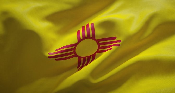 Official flag of the state of New Mexico. United States of America.