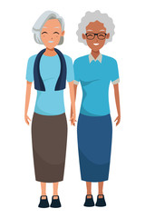 Grandmothers friends smiling cartoon