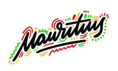 Mauritius country big text  suitable for a logo icon design