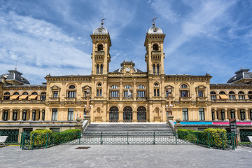 Fototapeta na wymiar City Hall in San Sebastian Donestia
