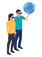 virtual reality technology experience cartoon