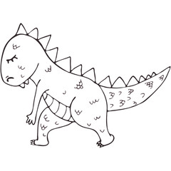 Cartoon dinosaur in yoga asana