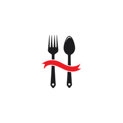 fork and spoon logo template vector icon illustration design 