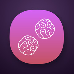 Oxtails app icon. Butchers meat. Spanish cuisine. Butchery business. Meat production and sale. UI/UX user interface. Web or mobile application. Vector isolated illustration