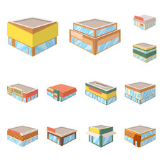 Vector illustration of and building symbol. Collection of and business stock symbol for web.