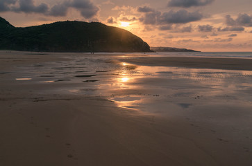 atardecer en la playa