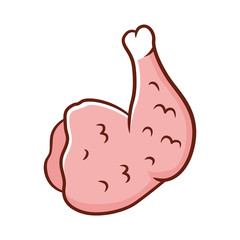 Chicken ham color icon. Butchers meat. Meat production and sale. Protein source. Butchery business. Isolated vector illustration