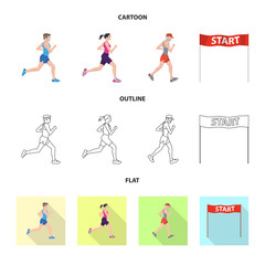 Vector design of sport and winner symbol. Collection of sport and fitness vector icon for stock.