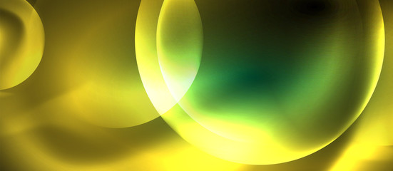 Neon glowing circles vector abstract background
