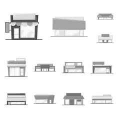 Isolated object of grocery and business icon. Set of grocery and construction stock symbol for web.