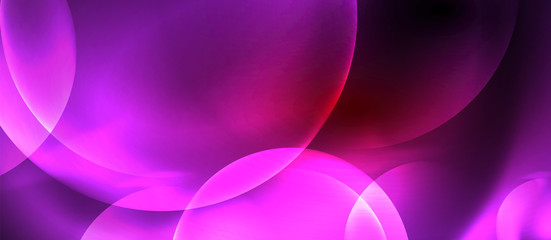 Shiny neon circles abstract background