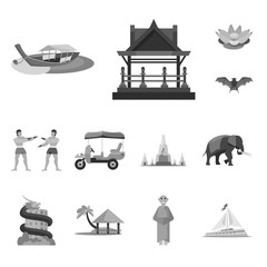 Isolated object of traditional and tourism symbol. Set of traditional and exotic stock symbol for web.