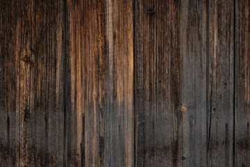 Background Of Dark Brown Rustic Wood. Charred Wooden Textures Close-up.
