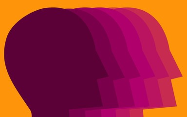 Human head with different layer