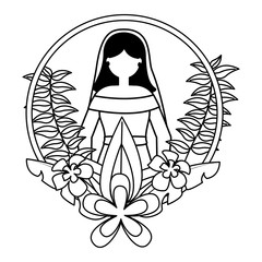 bride with flower garland wedding day