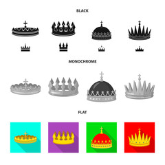 Isolated object of medieval and nobility sign. Set of medieval and monarchy stock symbol for web.