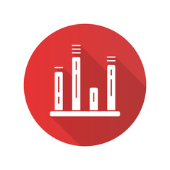 Bar graph flat design long shadow glyph icon. Diagram. Line graph. Data visualization. Symbolic representation of information. Comparisons among discrete categories. Vector silhouette illustration