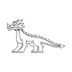 Isolated object of dragon and breathing symbol. Set of dragon and china vector icon for stock.