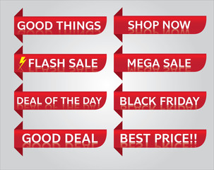 Fototapeta premium red banner promotion tag design for marketing
