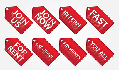 red banner promotion tag design for marketing