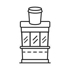 Vector design of coffee and kiosk symbol. Set of coffee and cafeteria stock symbol for web.