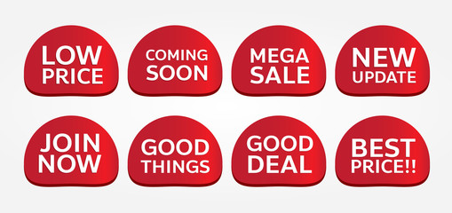 red banner promotion tag design for marketing