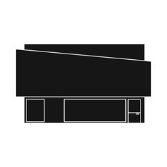 Vector illustration of shop and modern logo. Collection of shop and exterior stock vector illustration.