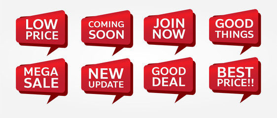 red banner promotion tag design for marketing