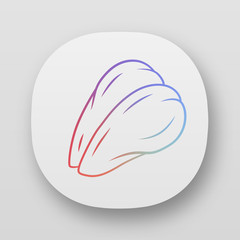 Chicken breast app icon. Butchers meat. Protein source. Meat production and sale. Butchery business. UI/UX user interface. Web or mobile applications. Vector isolated illustrations