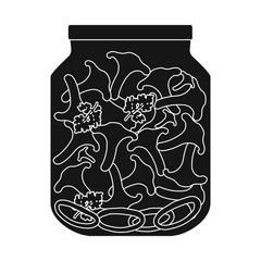 Isolated object of pickled and jar icon. Collection of pickled and spices stock vector illustration.